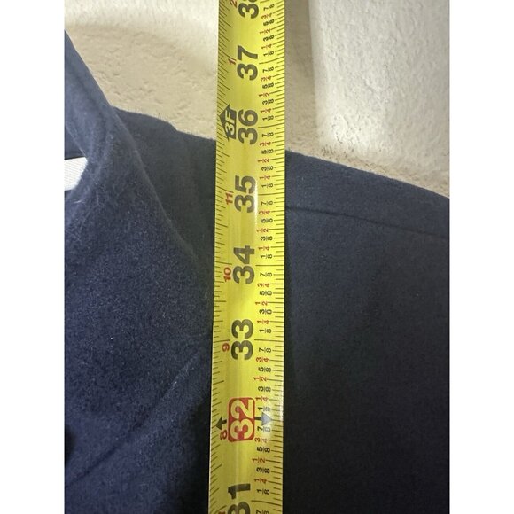 Centigrade Wool Blend Funnel Neck Coat with Self-tie Belt Blue Size Large - Picture 5 of 9